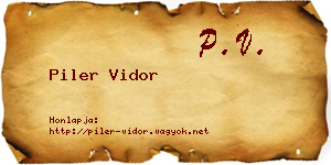 Piler Vidor névjegykártya